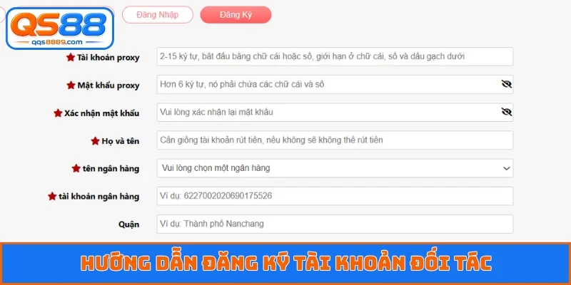 Hướng dẫn đăng ký tài khoản đối tác